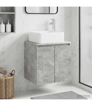 vidaXL Wall-Mounted Sink Vanity Concrete Grey 53 x 35 x 63 cm