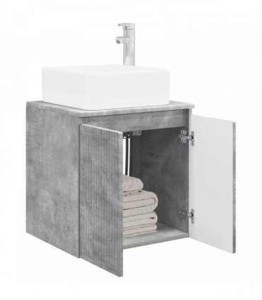vidaXL Wall-Mounted Sink Vanity Concrete Grey 53 x 35 x 63 cm
