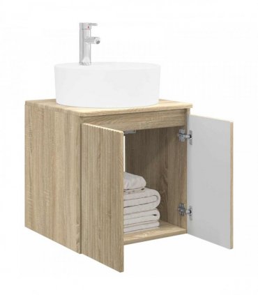 vidaXL Wall-Mounted Sink Vanity Sonoma Oak 49.5 x 44.5 x 65 cm — V0672200928