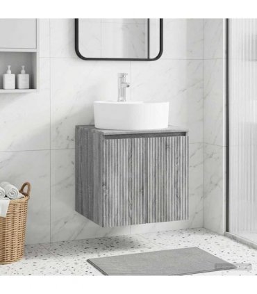vidaXL Wall-Mounted Sink Vanity Grey Sonoma 49.5 x 44.5 x 65 cm — V0672200931