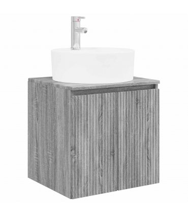 vidaXL Wall-Mounted Sink Vanity Grey Sonoma 49.5 x 44.5 x 65 cm — V0672200931