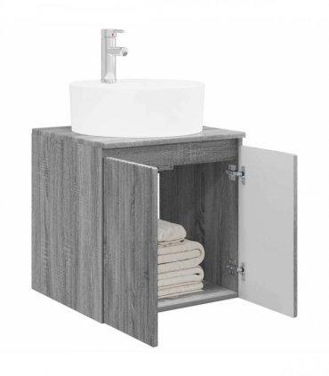 vidaXL Wall-Mounted Sink Vanity Grey Sonoma 49.5 x 44.5 x 65 cm — V0672200931