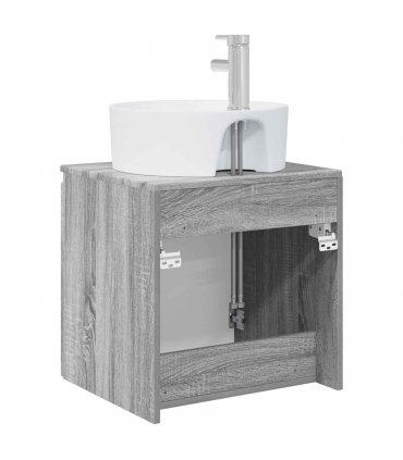 vidaXL Wall-Mounted Sink Vanity Grey Sonoma 49.5 x 44.5 x 65 cm — V0672200931