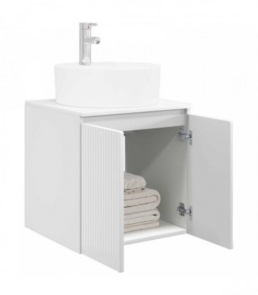 vidaXL Wall-Mounted Sink Vanity High Gloss White 49.5 x 44.5 x 65 cm
