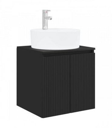 vidaXL Wall-Mounted Sink Vanity Black 49.5 x 44.5 x 65 cm