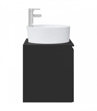 vidaXL Wall-Mounted Sink Vanity Black 49.5 x 44.5 x 65 cm