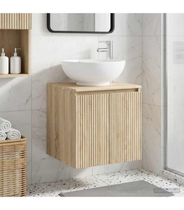 vidaXL Wall-Mounted Sink Vanity Sonoma Oak 49.5 x 44.5 x 65 cm — V0672200935