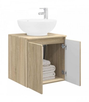 vidaXL Wall-Mounted Sink Vanity Sonoma Oak 49.5 x 44.5 x 65 cm — V0672200935