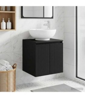vidaXL Wall-Mounted Sink Vanity Black 49.5 x 44.5 x 65 cm — V0672200936