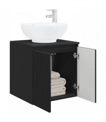 vidaXL Wall-Mounted Sink Vanity Black 49.5 x 44.5 x 65 cm — V0672200936
