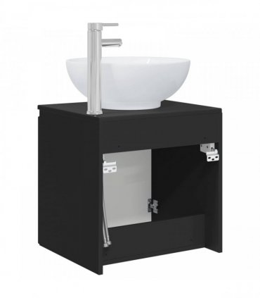 vidaXL Wall-Mounted Sink Vanity Black 49.5 x 44.5 x 65 cm — V0672200936
