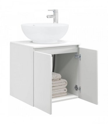 vidaXL Wall-Mounted Sink Vanity High Gloss White 49.5 x 44.5 x 65 cm — V0672200940