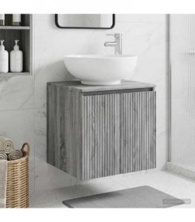 vidaXL Wall-Mounted Sink Vanity Grey Sonoma 49.5 x 44.5 x 65 cm — V0672200942