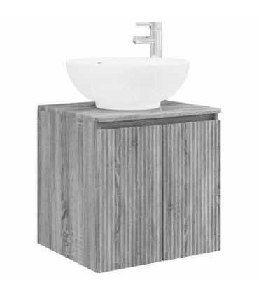 vidaXL Wall-Mounted Sink Vanity Grey Sonoma 49.5 x 44.5 x 65 cm — V0672200942