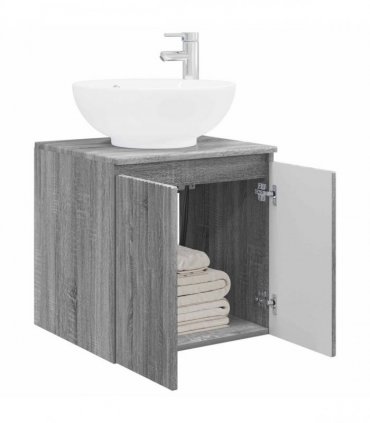 vidaXL Wall-Mounted Sink Vanity Grey Sonoma 49.5 x 44.5 x 65 cm — V0672200942