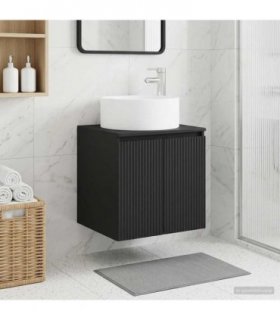 vidaXL Wall-mounted Sink Vanity Black 49.5 x 44.5 x 65.5 cm