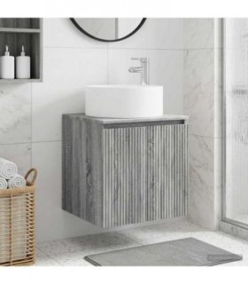 vidaXL Wall-mounted Sink Vanity Grey Sonoma 49.5 x 44.5 x 65.5 cm — V0672200957
