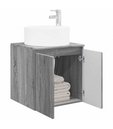 vidaXL Wall-mounted Sink Vanity Grey Sonoma 49.5 x 44.5 x 65.5 cm — V0672200957