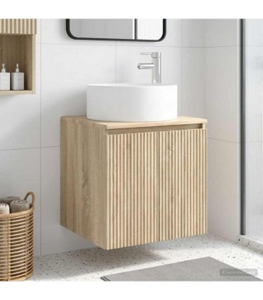 vidaXL Wall-mounted Sink Vanity Sonoma Oak 49.5 x 44.5 x 65.5 cm — V0672200960