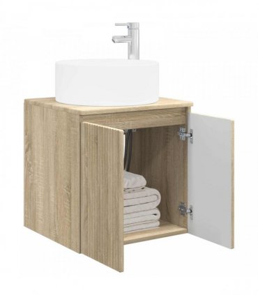 vidaXL Wall-mounted Sink Vanity Sonoma Oak 49.5 x 44.5 x 65.5 cm — V0672200960