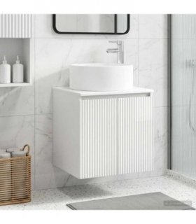 vidaXL Wall-mounted Sink Vanity High Gloss White 49.5 x 44.5 x 65.5 cm