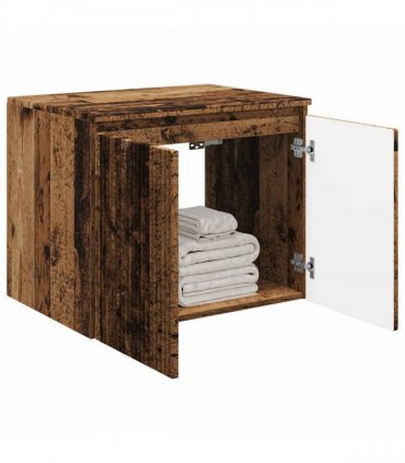 vidaXL Wall-mounted Bathroom Cabinet Old Wood 62.5 x 44.5 x 50 cm — V0672200962