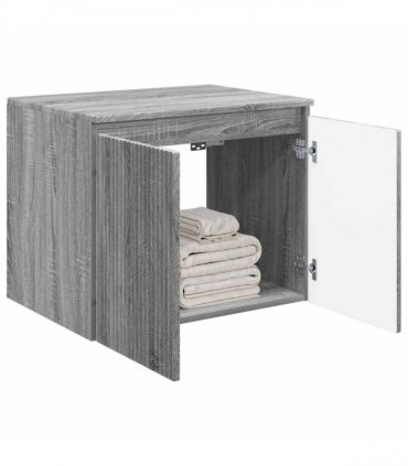 vidaXL Wall-mounted Bathroom Cabinet Grey Sonoma 62.5 x 44.5 x 50 cm — V0672200965