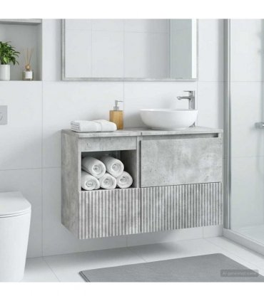 vidaXL Bathroom Cabinet Concrete Grey 30 x 41 x 50 cm Engineered Wood