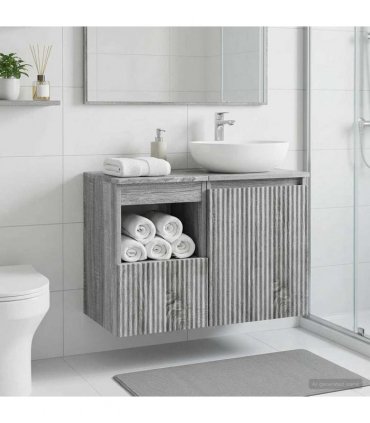 vidaXL Bathroom Cabinet Grey Sonoma 30 x 35 x 50 cm Engineered Wood
