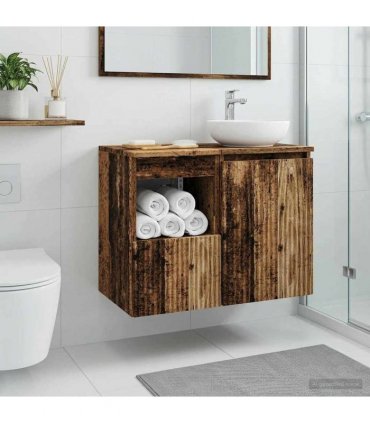 vidaXL Bathroom Cabinet Old Wood 30 x 44.5 x 50 cm Engineered Wood