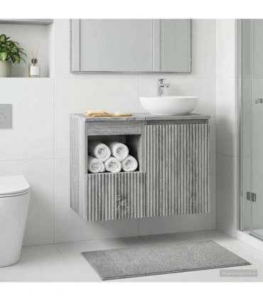 vidaXL Bathroom Cabinet Grey Sonoma 30 x 44.5 x 50 cm Engineered Wood