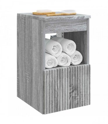 vidaXL Bathroom Cabinet Grey Sonoma 30 x 44.5 x 50 cm Engineered Wood