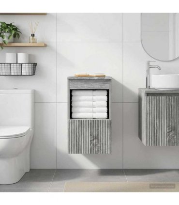 vidaXL Bathroom Cabinet Grey Sonoma 30 x 44.5 x 50 cm Engineered Wood