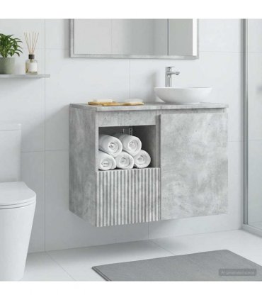 vidaXL Bathroom Cabinet Concrete Grey 30 x 44.5 x 50 cm