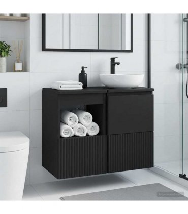 vidaXL Bathroom Cabinet Black 30 x 44.5 x 50 cm Engineered Wood