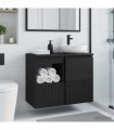 vidaXL Bathroom Cabinet Black 30 x 44.5 x 50 cm Engineered Wood