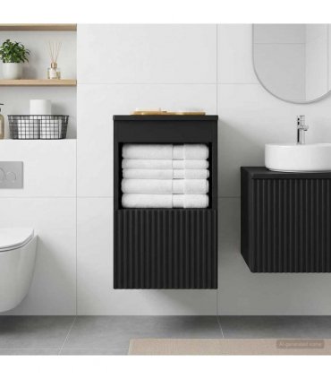vidaXL Bathroom Cabinet Black 30 x 44.5 x 50 cm Engineered Wood