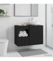 vidaXL Bathroom Cabinet Black 30 x 41 x 50 cm Engineered Wood