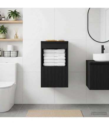 vidaXL Bathroom Cabinet Black 30 x 41 x 50 cm Engineered Wood