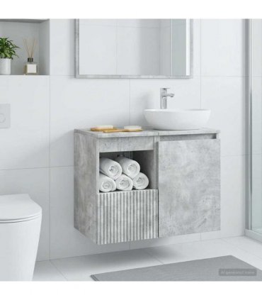 vidaXL Bathroom Cabinet Concrete Grey 30 x 35 x 50 cm Engineered Wood