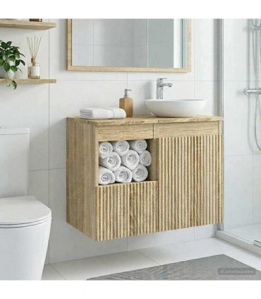 vidaXL Bathroom Cabinet Sonoma Oak 30 x 44.5 x 50 cm Engineered Wood