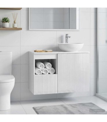 vidaXL Bathroom Cabinet High Gloss White 30 x 44.5 x 50 cm
