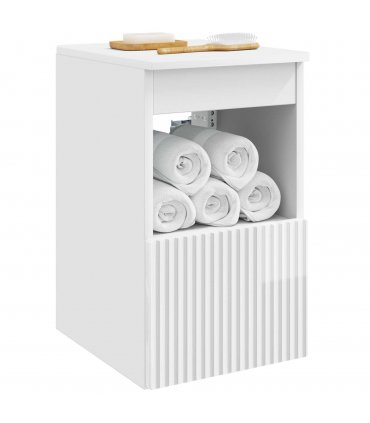vidaXL Bathroom Cabinet High Gloss White 30 x 44.5 x 50 cm