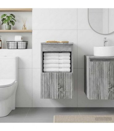 vidaXL Bathroom Cabinet Grey Sonoma 30 x 41 x 50 cm Engineered Wood
