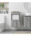 vidaXL Bathroom Cabinet Grey Sonoma 30 x 41 x 50 cm Engineered Wood