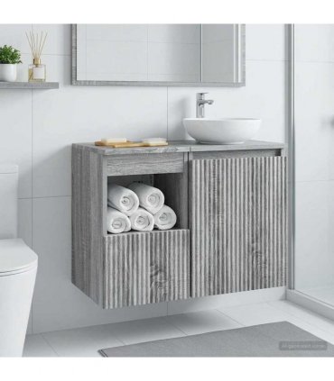 vidaXL Bathroom Cabinet Grey Sonoma 30 x 41 x 50 cm Engineered Wood