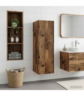 vidaXL Wall-mounted Bathroom Cabinet Old Wood 33 x 34.5 x 100 cm — V0672201013
