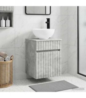 vidaXL Wall-mounted Sink Vanity Concrete Grey 39 x 35 x 63 cm