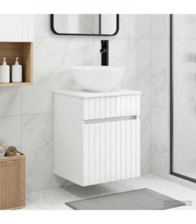 vidaXL Wall-mounted Sink Vanity High Gloss White 39 x 35 x 63 cm