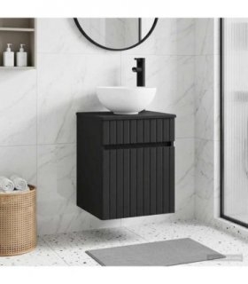 vidaXL Wall-mounted Sink Vanity Black 39 x 35 x 63 cm Engineered Wood